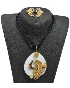 Shell Gold-plated Plated Brass Pendent Set