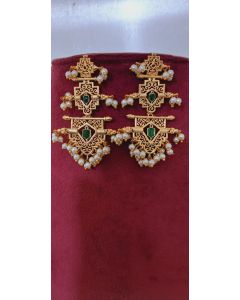 MOTI EARRING PEAL & STONE SET